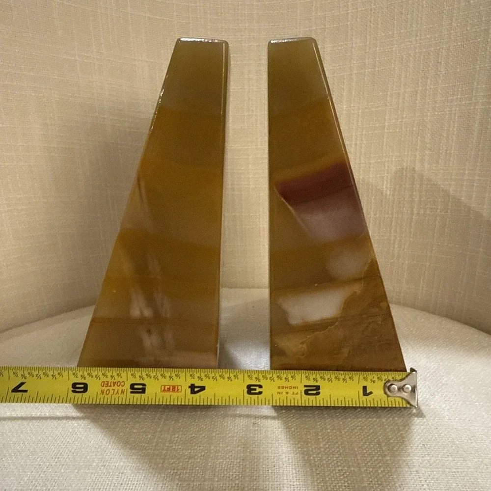 Onyx Tellez Tecali Puebla Marble Book Ends Made In Mexico Heavy Solid‎ Stone